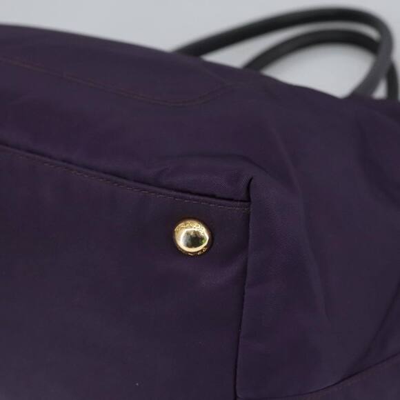 Prada Hand Bag Nylon Purple Gold Auth #155934P31B - Picture 15 of 15